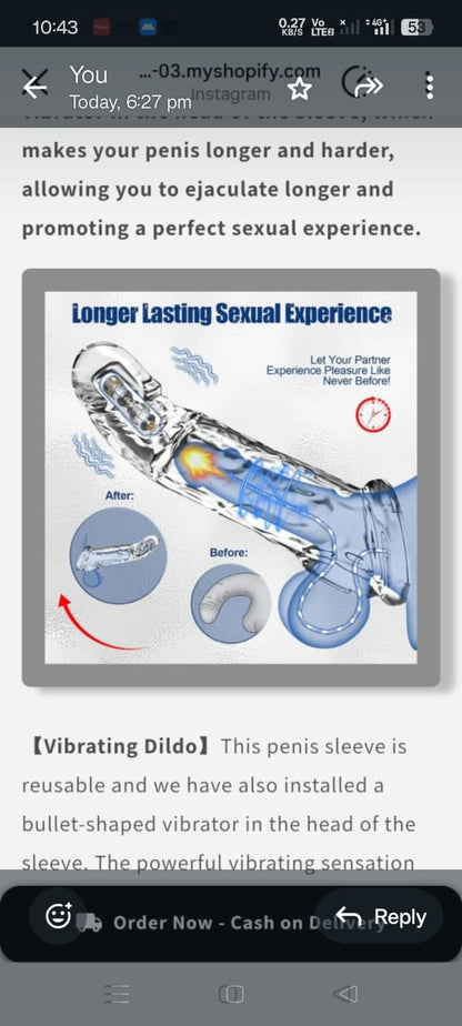 6 Inch BT Condom with Reusable Man Condom - Desirex360