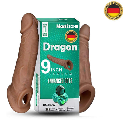 9 Dragon Condom with Realistic Texture 9 inch Reusable Man Condom - Desirex360